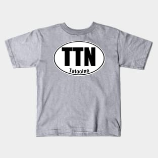 Tatooine Travel Sticker Kids T-Shirt